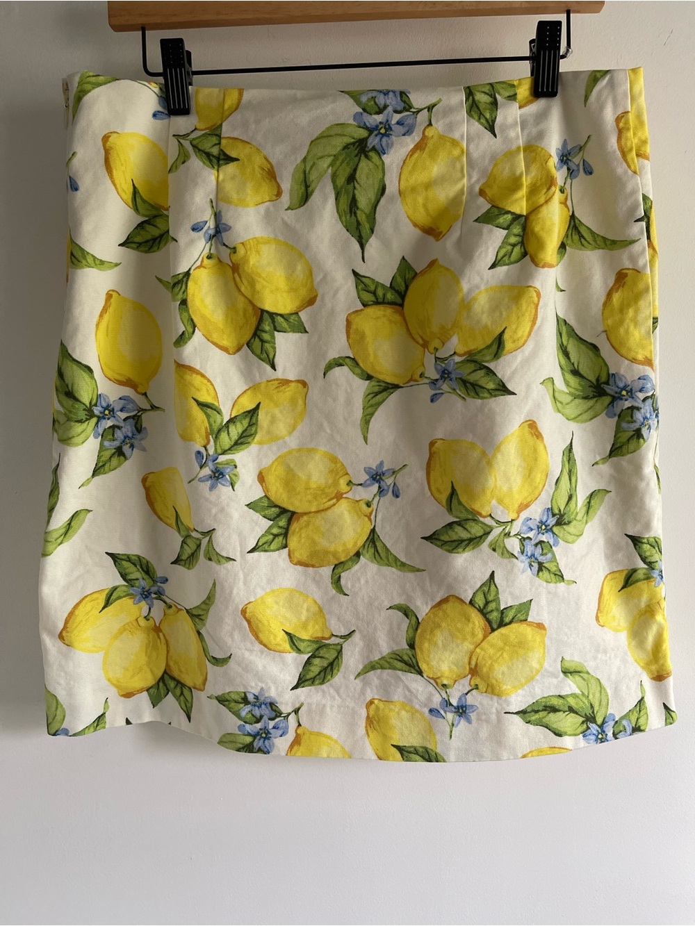Talbots Lemon Blossom Print A-Line Cotton Blend Skirt Size 10 Summer Cottagecore - Picture 3 of 11